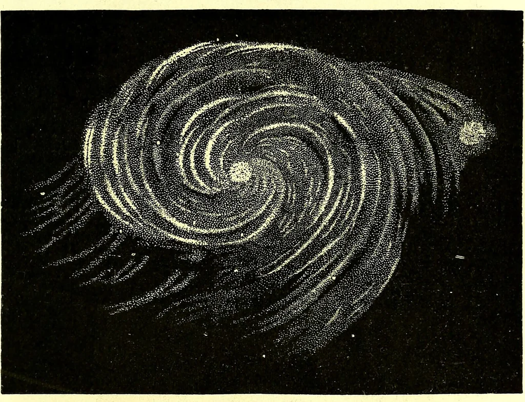 An illustration from Spectrum analysis in its application to terrestrial substances, and the physical constitution of the heavenly bodies / familiarly explained by H. Schellen ; translated from the second enlarged and revised German edition by Jane and Caroline Lassell ; edited with notes by William Huggins ; with numerous woodcuts and coloured plates, and Ångström's and Kirchhoff's maps., 1872, leaf 603