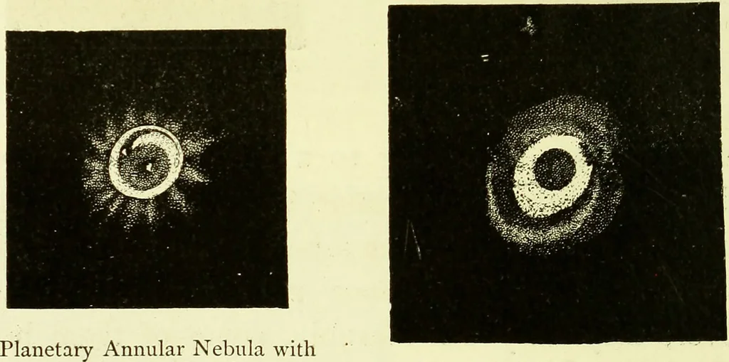 An illustration from Spectrum analysis in its application to terrestrial substances, and the physical constitution of the heavenly bodies / familiarly explained by H. Schellen ; translated from the second enlarged and revised German edition by Jane and Caroline Lassell ; edited with notes by William Huggins ; with numerous woodcuts and coloured plates, and Ångström's and Kirchhoff's maps., 1872, leaf 608