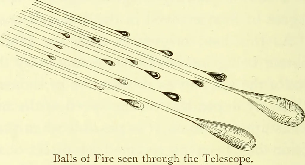 An illustration from Spectrum analysis in its application to terrestrial substances, and the physical constitution of the heavenly bodies / familiarly explained by H. Schellen ; translated from the second enlarged and revised German edition by Jane and Caroline Lassell ; edited with notes by William Huggins ; with numerous woodcuts and coloured plates, and Ångström's and Kirchhoff's maps., 1872, leaf 650