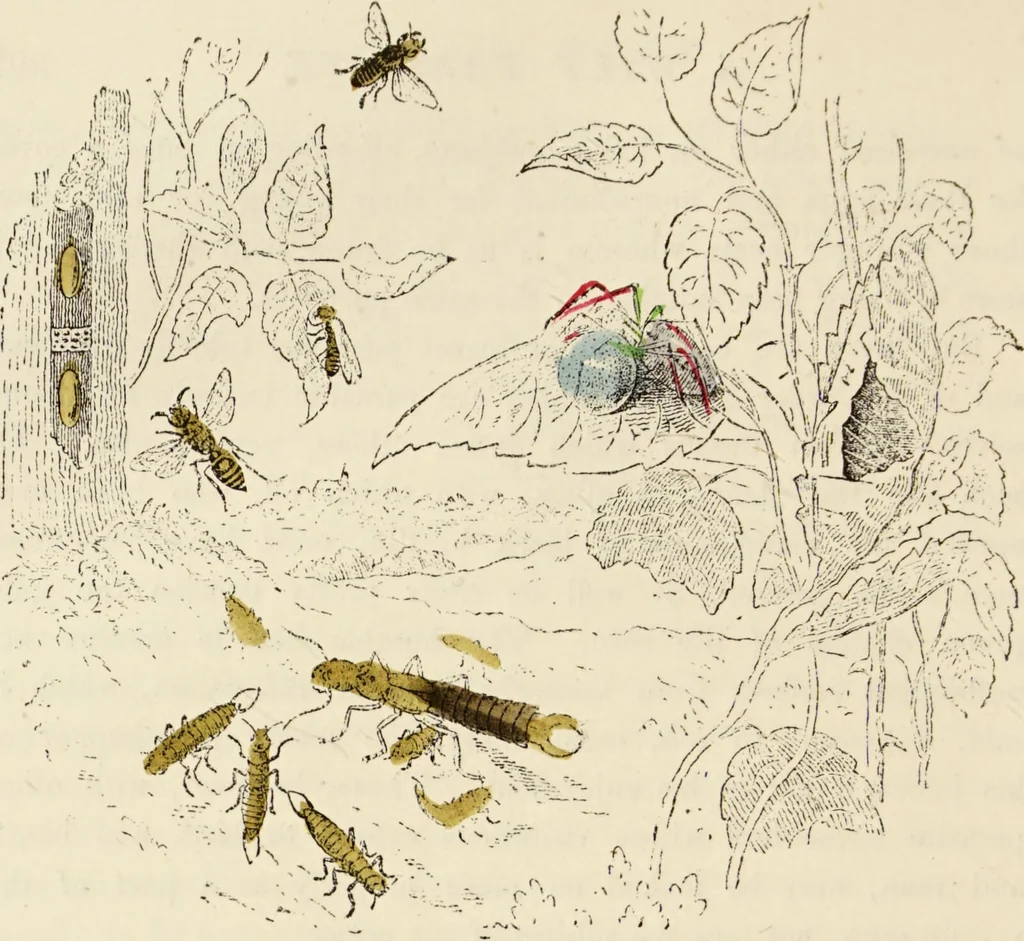 An illustration from Episodes of insect life / by Acheta Domestica, [pseud.] ;edited and revised by J.G. Wood., 1879, leaf 318