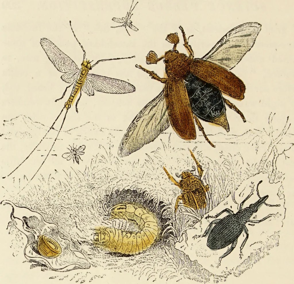 An illustration from Episodes of insect life / by Acheta Domestica, [pseud.] ;edited and revised by J.G. Wood., 1879, leaf 350