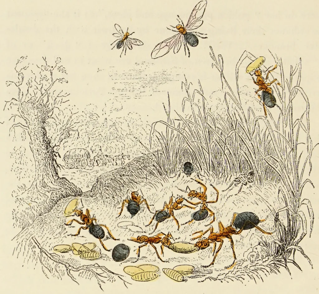 An illustration from Episodes of insect life / by Acheta Domestica, [pseud.] ;edited and revised by J.G. Wood., 1879, leaf 64