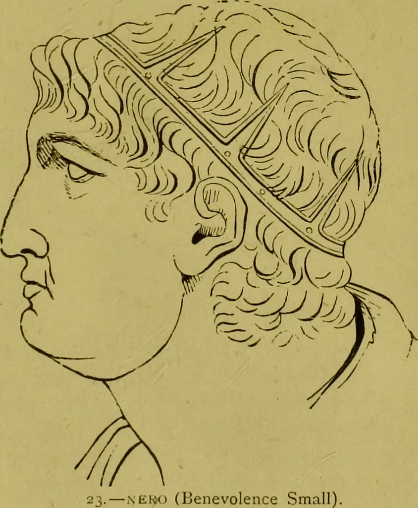 An illustration from Orthodox phrenology / by A.L. Vago., 1871, leaf 39