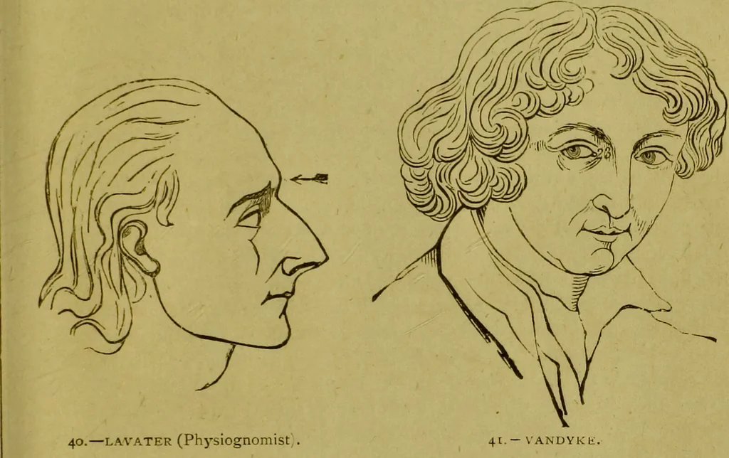 An illustration from Orthodox phrenology / by A.L. Vago., 1871, leaf 55