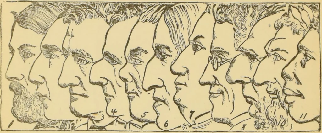 An illustration from Lectures on phrenology / by George Combe ; including its application to the present and prospective condition of the United States, with notes, an introductory essay, and a historical sketch by Andrew Boardman., 1889, leaf 416