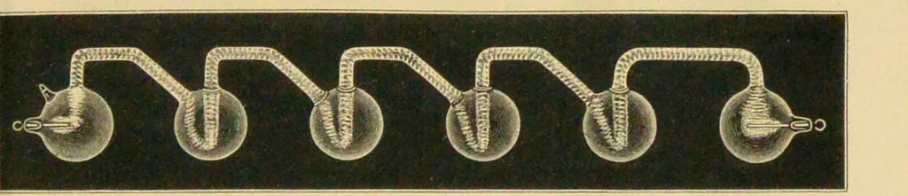 An illustration from Spectrum analysis : six lectures, delivered in 1868, before the Society of Apothecaries of London / by Henry E. Roscoe ; with appendices, coloured plates, and illustrations., 1869, leaf 127