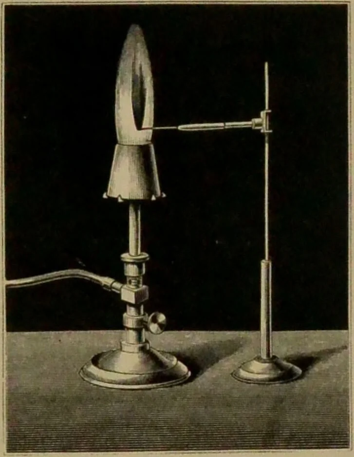 An illustration from Spectrum analysis : six lectures, delivered in 1868, before the Society of Apothecaries of London / by Henry E. Roscoe ; with appendices, coloured plates, and illustrations., 1869, leaf 72