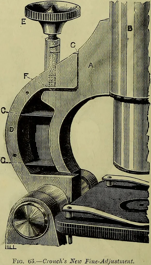An illustration from The microscope : its history, construction, and application, being a familiar introduction to the use of the instrument, and the study of microscopical science / by Jabez Hogg ; with upwards of five hundred engravings, and coloured illustrations by Tuffen West., 1883, leaf 136