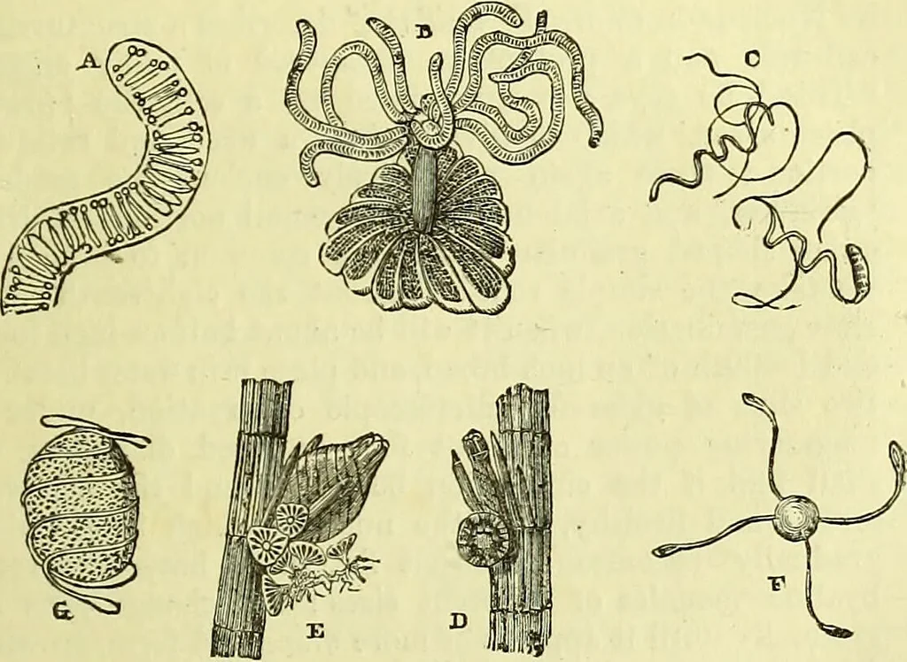 An illustration from The microscope : its history, construction, and application, being a familiar introduction to the use of the instrument, and the study of microscopical science / by Jabez Hogg ; with upwards of five hundred engravings, and coloured illustrations by Tuffen West., 1883, leaf 347
