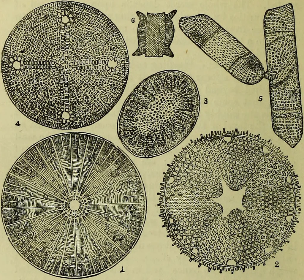 An illustration from The microscope : its history, construction, and application, being a familiar introduction to the use of the instrument, and the study of microscopical science / by Jabez Hogg ; with upwards of five hundred engravings, and coloured illustrations by Tuffen West., 1883, leaf 464