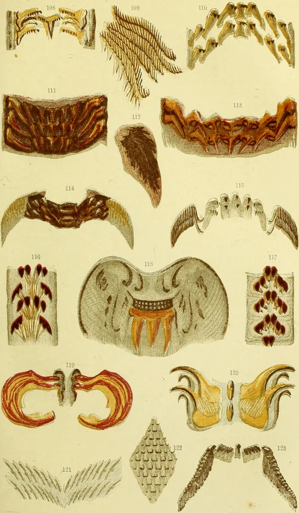 An illustration from The microscope : its history, construction, and application, being a familiar introduction to the use of the instrument, and the study of microscopical science / by Jabez Hogg ; with upwards of five hundred engravings, and coloured illustrations by Tuffen West., 1883, leaf 573