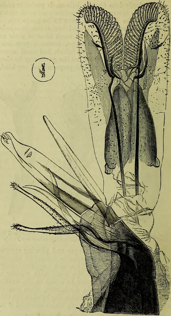 An illustration from The microscope : its history, construction, and application, being a familiar introduction to the use of the instrument, and the study of microscopical science / by Jabez Hogg ; with upwards of five hundred engravings, and coloured illustrations by Tuffen West., 1883, leaf 632