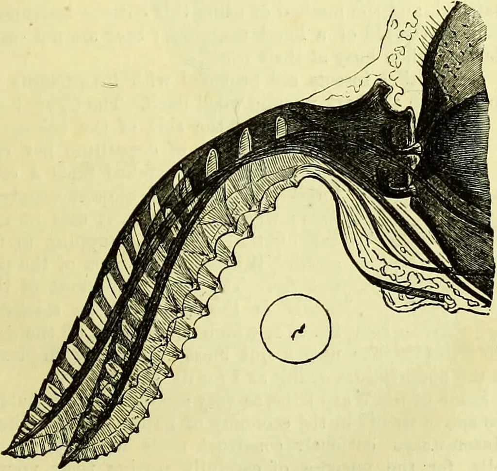 An illustration from The microscope : its history, construction, and application, being a familiar introduction to the use of the instrument, and the study of microscopical science / by Jabez Hogg ; with upwards of five hundred engravings, and coloured illustrations by Tuffen West., 1883, leaf 657
