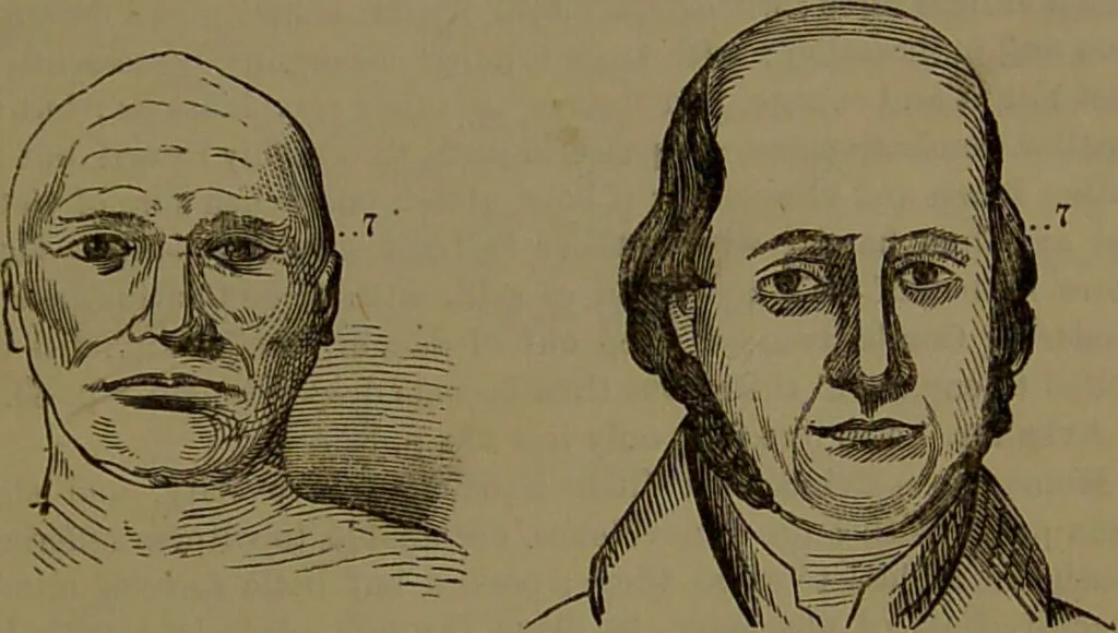 An illustration from New illustrated self-instructor in phrenology and physiology : with over one hundred engravings, together with the chart and character of ... as marked by ... / by O.S. and L.N. Fowler., 1852, leaf 99
