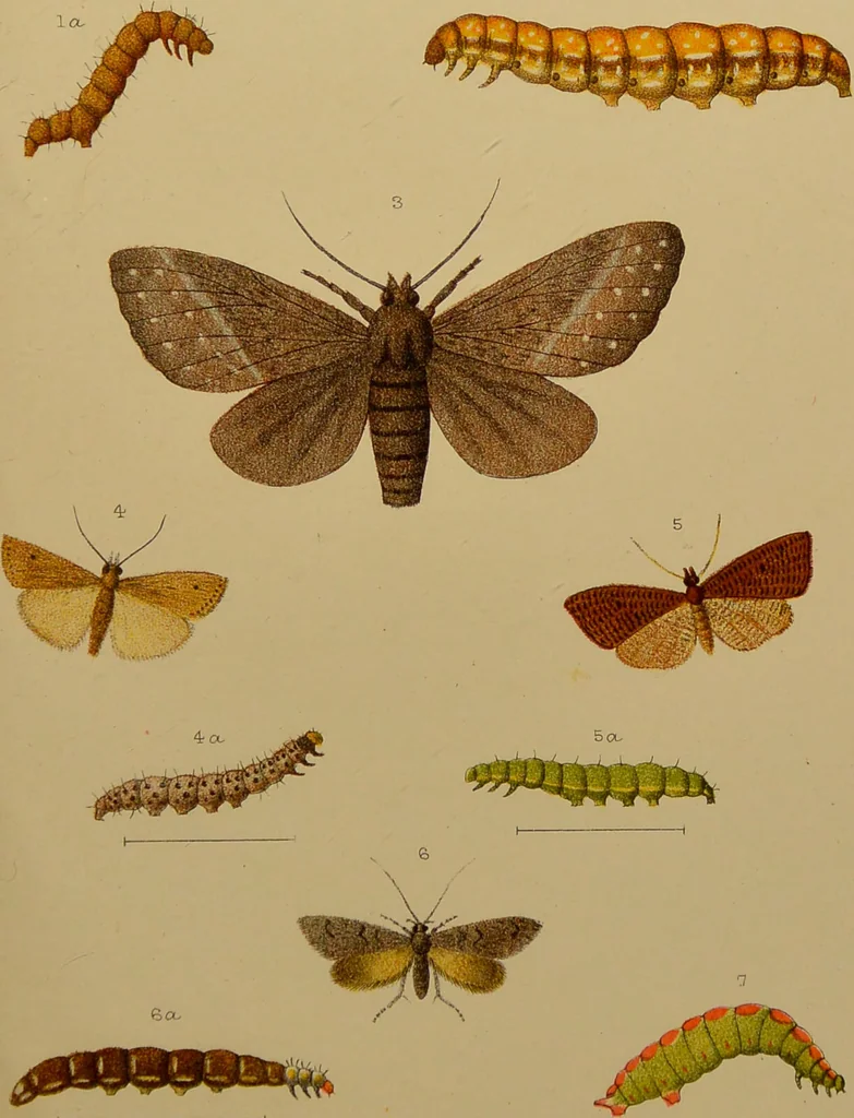 An illustration from An elementary manual of New Zealand entomology : being an introduction to the study of our native insects / With 21 coloured plates. By G.V. Hudson., 1892, leaf 193