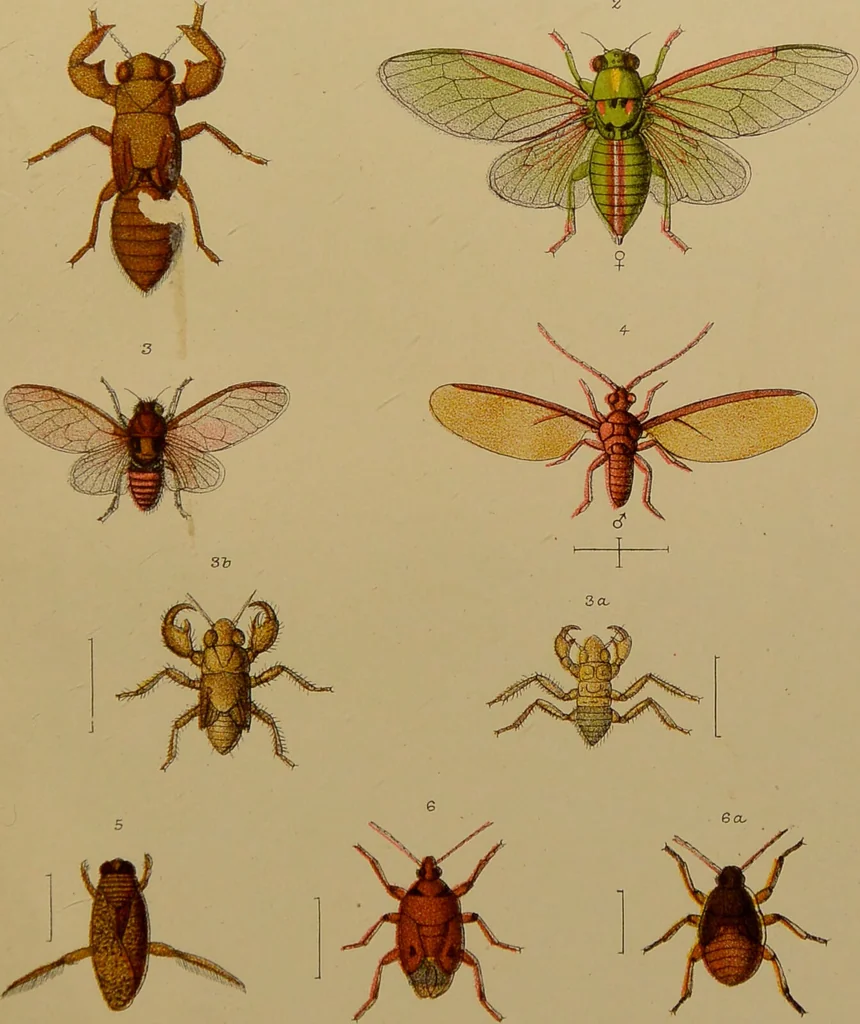 An illustration from An elementary manual of New Zealand entomology : being an introduction to the study of our native insects / With 21 coloured plates. By G.V. Hudson., 1892, leaf 221