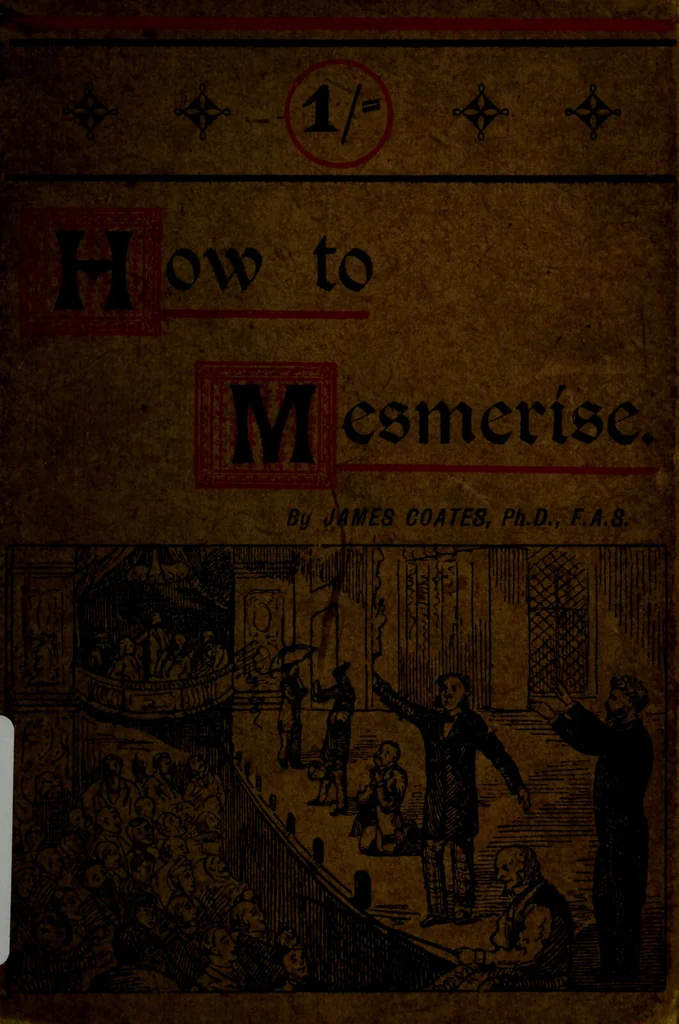 An illustration from How to mesmerise : a manual of instruction in the history, mysteries, modes of procedure, and arts of mesmerism, or, animal magnetism, hypnotism, clairvoyance, thought reading, and mesmeric entertainments / by James Coates., 1890, leaf 1