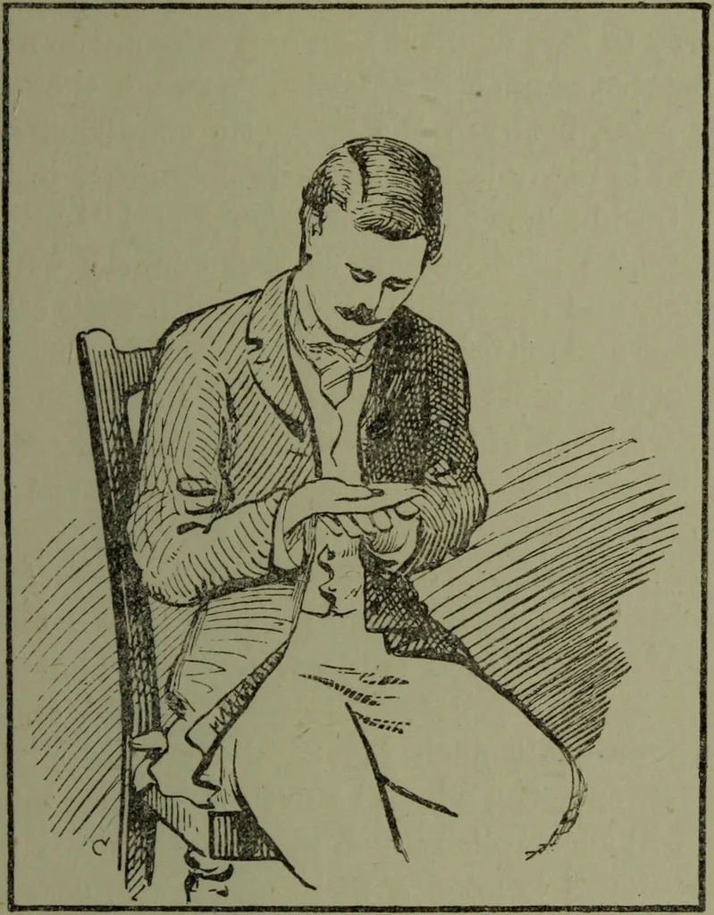 An illustration from How to mesmerise : a manual of instruction in the history, mysteries, modes of procedure, and arts of mesmerism, or, animal magnetism, hypnotism, clairvoyance, thought reading, and mesmeric entertainments / by James Coates., 1890, leaf 93