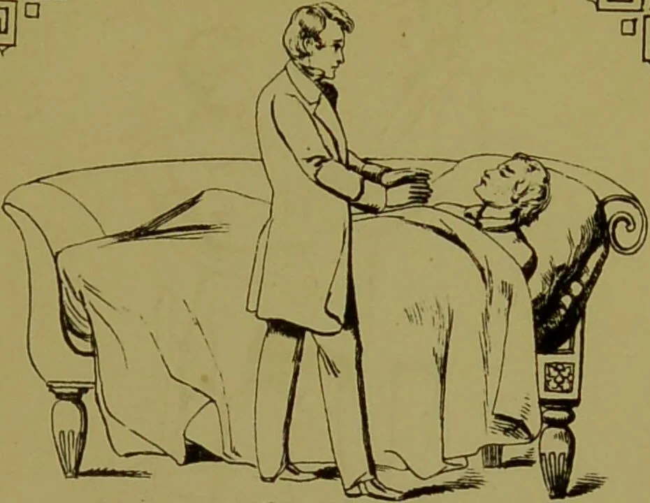 An illustration from The illustrated practical mesmerist : curative and scientific / by William Davey., 1889, leaf 23