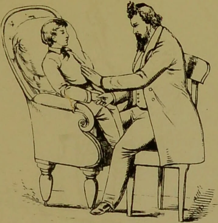 An illustration from The illustrated practical mesmerist : curative and scientific / by William Davey., 1889, leaf 23