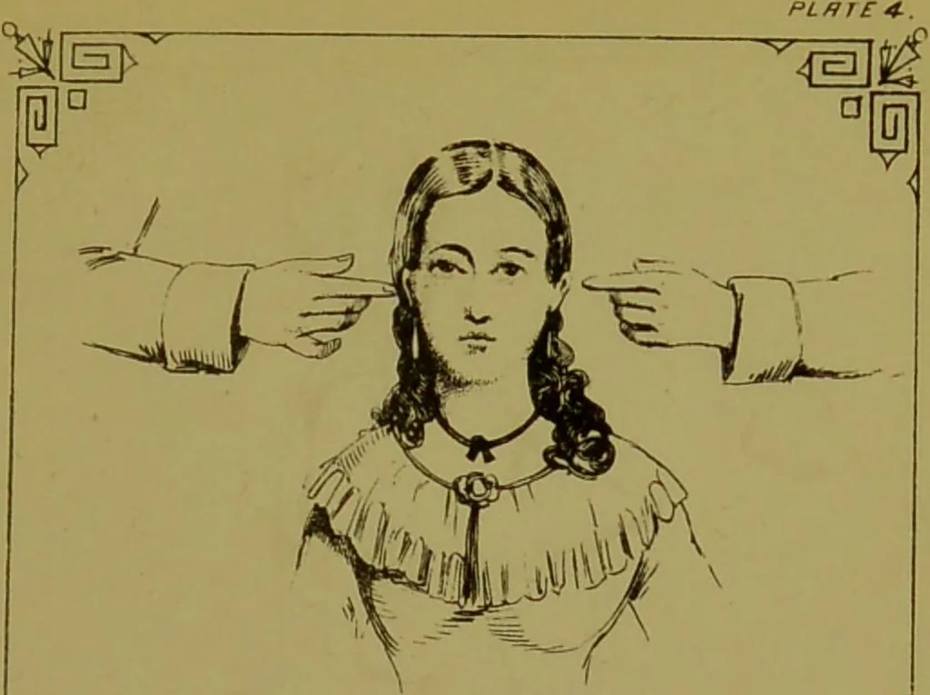 An illustration from The illustrated practical mesmerist : curative and scientific / by William Davey., 1889, leaf 27