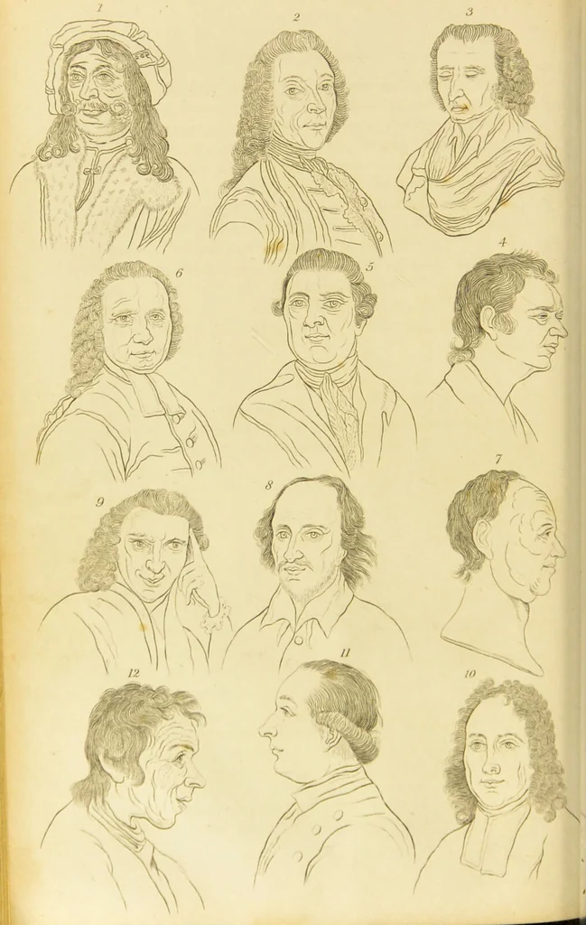 An illustration from Essays on physiognomy : designed to promote the knowledge and the love of mankind / written in the German language by John Caspar Lavater ; and translated into English by Thomas Holcroft ; to which are added one hundred physiognomonical rules, a posthumous work by Mr. Lavater and Memoirs of the life of the author., 1855, leaf 170