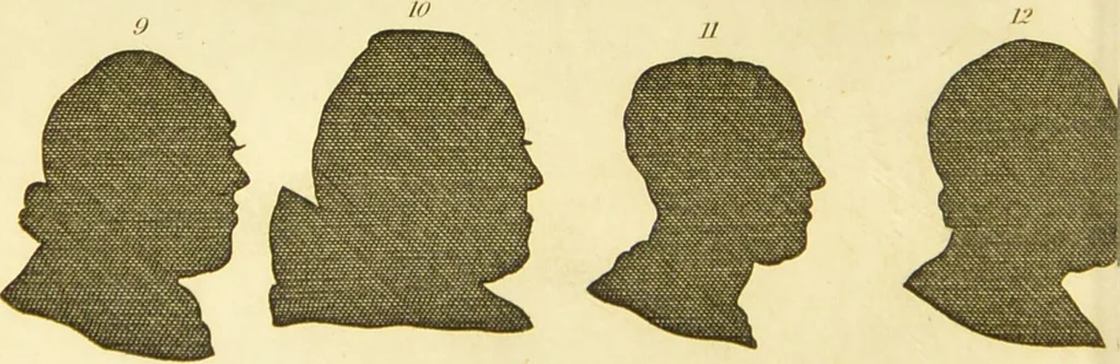 An illustration from Essays on physiognomy : designed to promote the knowledge and the love of mankind / written in the German language by John Caspar Lavater ; and translated into English by Thomas Holcroft ; to which are added one hundred physiognomonical rules, a posthumous work by Mr. Lavater and Memoirs of the life of the author., 1855, leaf 380