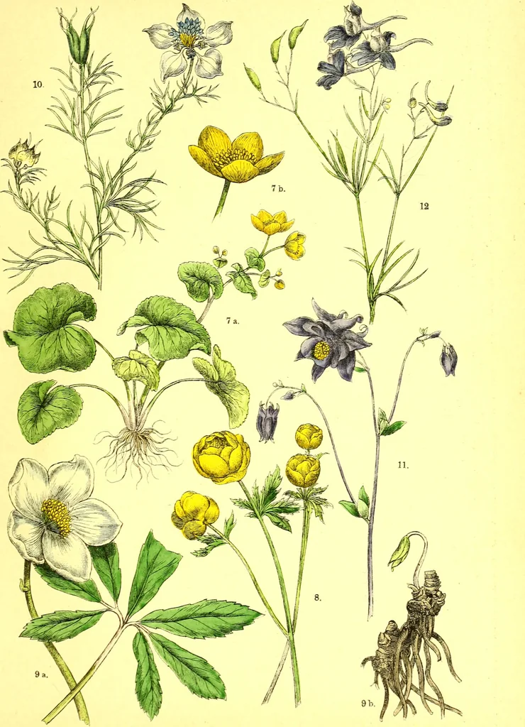 An illustration from Flore pittoresque de la France : anatomie, physiologie, classification, description des plantes indigènes et cultivées au point de vue de l'agriculture, de l'horticulture et de la sylviculture / publiée sous la direction de J. Rothschild., 1885, leaf 111
