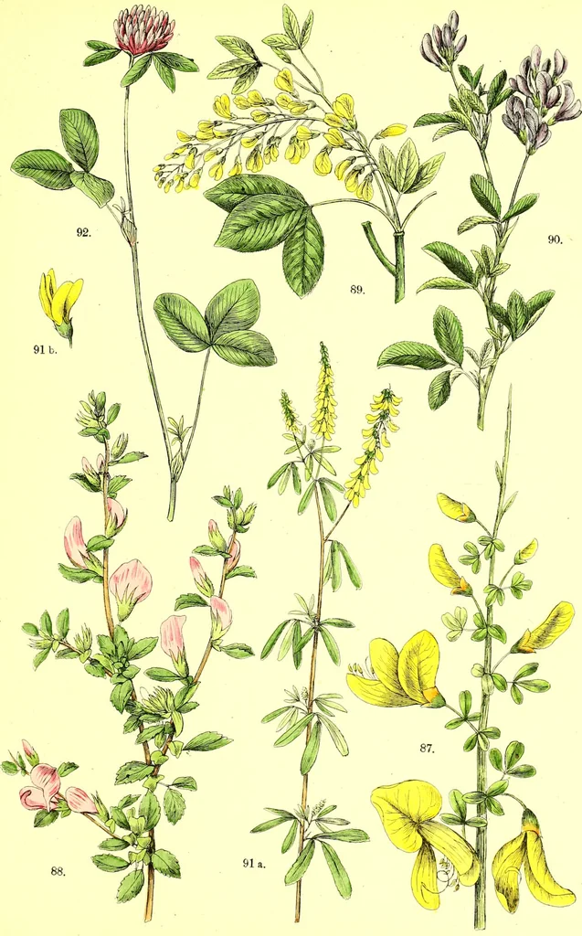 An illustration from Flore pittoresque de la France : anatomie, physiologie, classification, description des plantes indigènes et cultivées au point de vue de l'agriculture, de l'horticulture et de la sylviculture / publiée sous la direction de J. Rothschild., 1885, leaf 177
