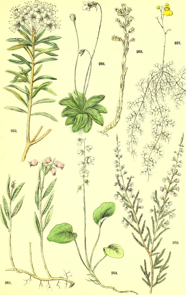 An illustration from Flore pittoresque de la France : anatomie, physiologie, classification, description des plantes indigènes et cultivées au point de vue de l'agriculture, de l'horticulture et de la sylviculture / publiée sous la direction de J. Rothschild., 1885, leaf 300