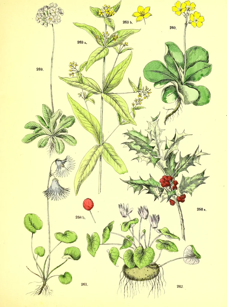 An illustration from Flore pittoresque de la France : anatomie, physiologie, classification, description des plantes indigènes et cultivées au point de vue de l'agriculture, de l'horticulture et de la sylviculture / publiée sous la direction de J. Rothschild., 1885, leaf 304