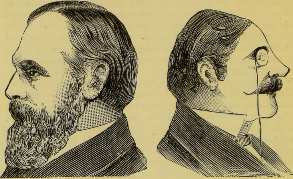 An illustration from The modern self-instructor in phrenology, physiology & physiognomy, or, The people's hand-book of human nature : containing a view of the moral and theological bearing of the science of phrenology / by Gustavus Cohen., 1889, leaf 146