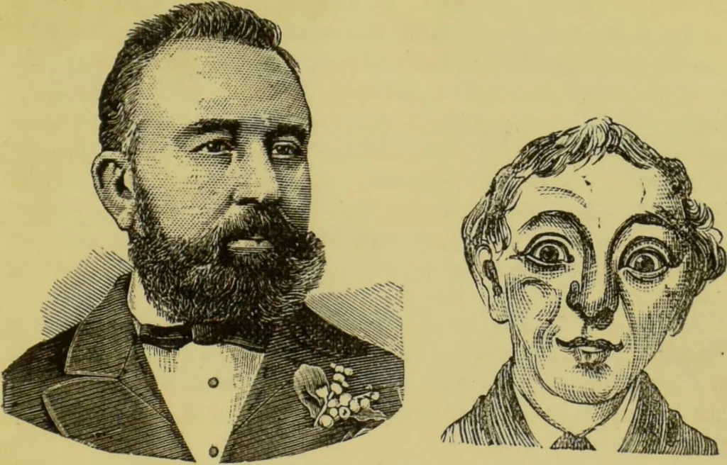An illustration from The modern self-instructor in phrenology, physiology & physiognomy, or, The people's hand-book of human nature : containing a view of the moral and theological bearing of the science of phrenology / by Gustavus Cohen., 1889, leaf 157