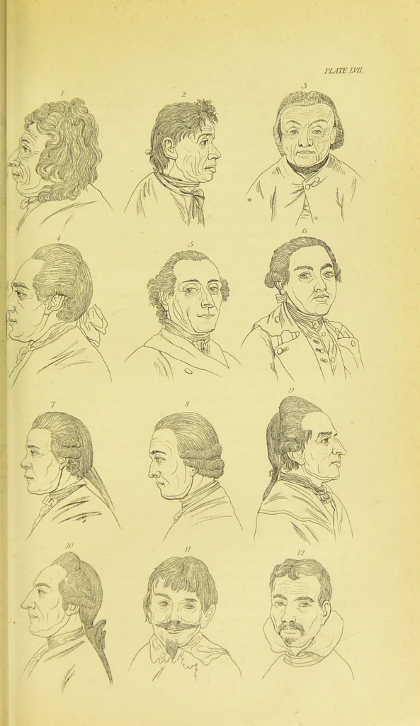 An illustration from Essays on physiognomy / translated from the German of John Caspar Lavater, by Thomas Holcroft. Also one hundred physiognomical rules, taken from a posthumous work of J. C. Lavater ; and a memoir of the author., 1880, leaf 673