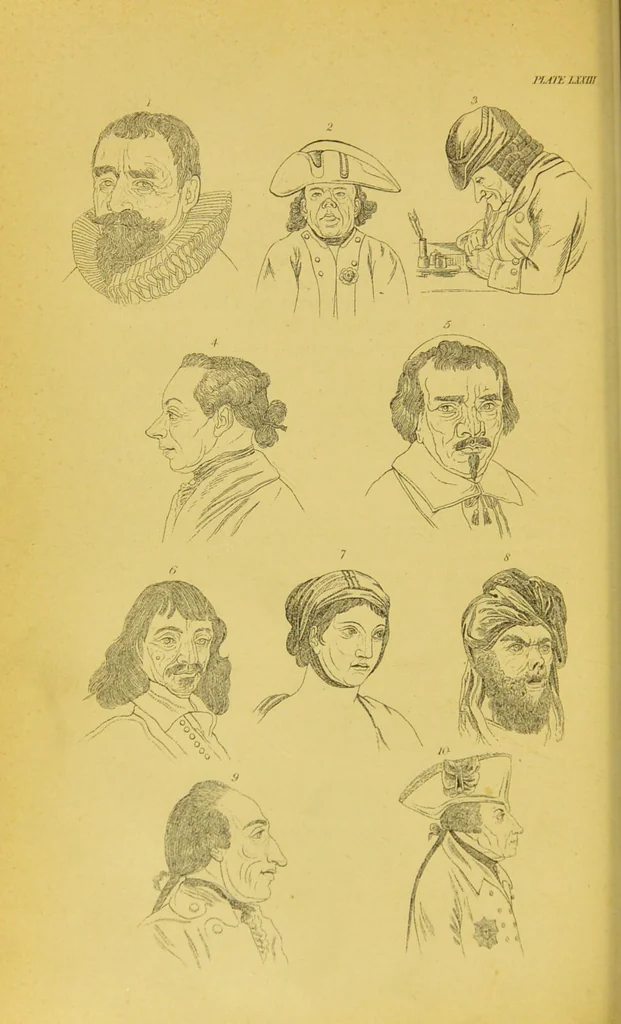 An illustration from Essays on physiognomy / translated from the German of John Caspar Lavater, by Thomas Holcroft. Also one hundred physiognomical rules, taken from a posthumous work of J. C. Lavater ; and a memoir of the author., 1880, leaf 732