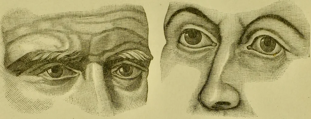 An illustration from A system of practical and scientific physiognomy, or, How to read faces : being a manual of instruction in the knowledge of the human physiognomy and organism, embracing the discoveries of located signs of character in the body and face, as shown by the five natural divisions of the countenance. Volume 2 / by Mary Olmstead Stanton., 1890, leaf 401