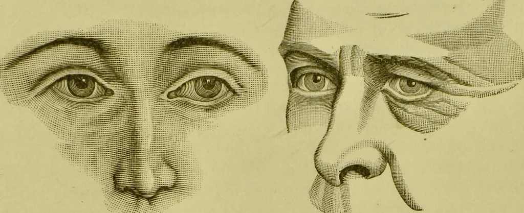 An illustration from A system of practical and scientific physiognomy, or, How to read faces : being a manual of instruction in the knowledge of the human physiognomy and organism, embracing the discoveries of located signs of character in the body and face, as shown by the five natural divisions of the countenance. Volume 2 / by Mary Olmstead Stanton., 1890, leaf 405