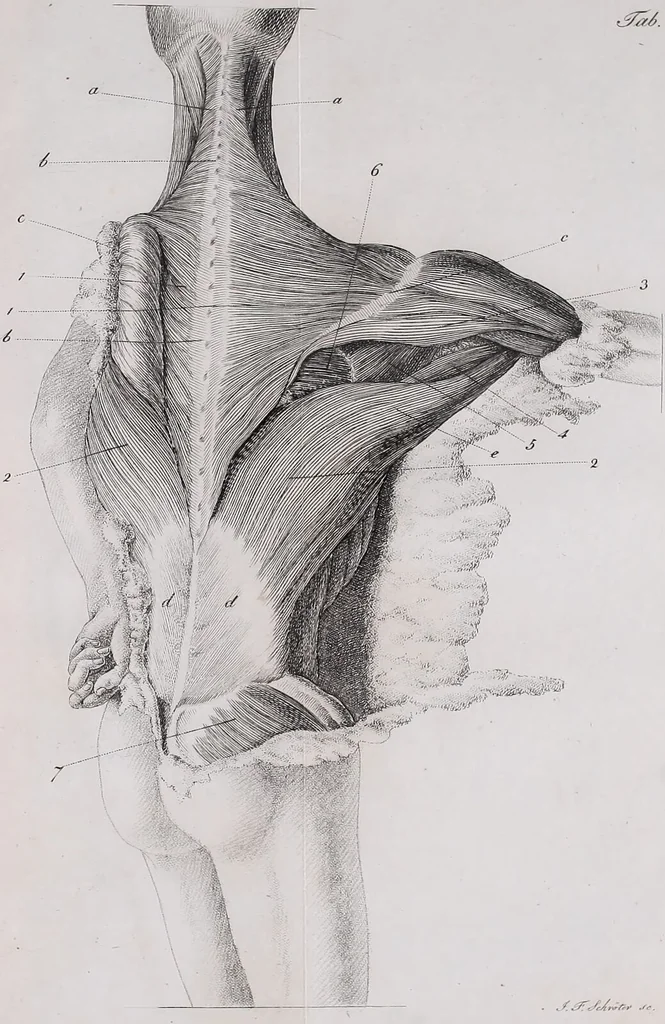 An illustration from Pfennig-Encyklopädie der Anatomie, oder, Bildliche Darstellung der gesammten menschlichen Anatomie : nach Rosenmüller, Loder, Carl Bell, Gordon, Bock etc / gestochen von J.F. Schröter ; mit erklärendem Texte von. Th. Richter., 1834, leaf 195