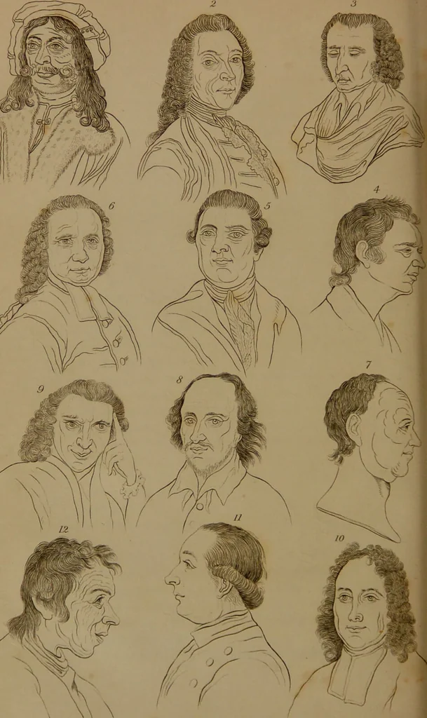 An illustration from Essays on physiognomy : designed to promote the knowledge and the love of mankind / written in the German language by John Caspar Lavater ; and translated into English by Thomas Holcroft ; to which are added one hundred physiognomonical rules, a posthumous work by Mr. Lavater and Memoirs of the life of the author compiled principally from The Life of Lavater, by G. Gessner., 1850, leaf 170