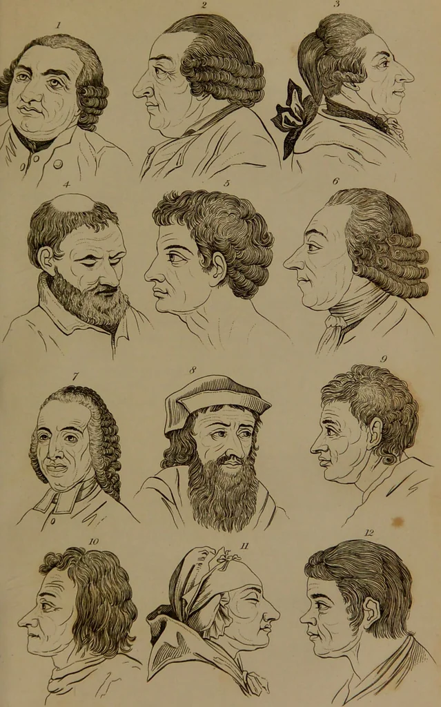 An illustration from Essays on physiognomy : designed to promote the knowledge and the love of mankind / written in the German language by John Caspar Lavater ; and translated into English by Thomas Holcroft ; to which are added one hundred physiognomonical rules, a posthumous work by Mr. Lavater and Memoirs of the life of the author compiled principally from The Life of Lavater, by G. Gessner., 1850, leaf 301