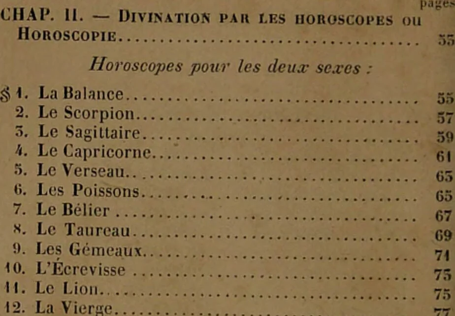 An illustration from L'art de connaître l'avenir par la chiromancie, les horoscopes, les divinations anciennes, le marc de café, etc. / Par Johannès Trismégiste [i.e. Lorambert]. Orné de 101 figures., 1843, leaf 126