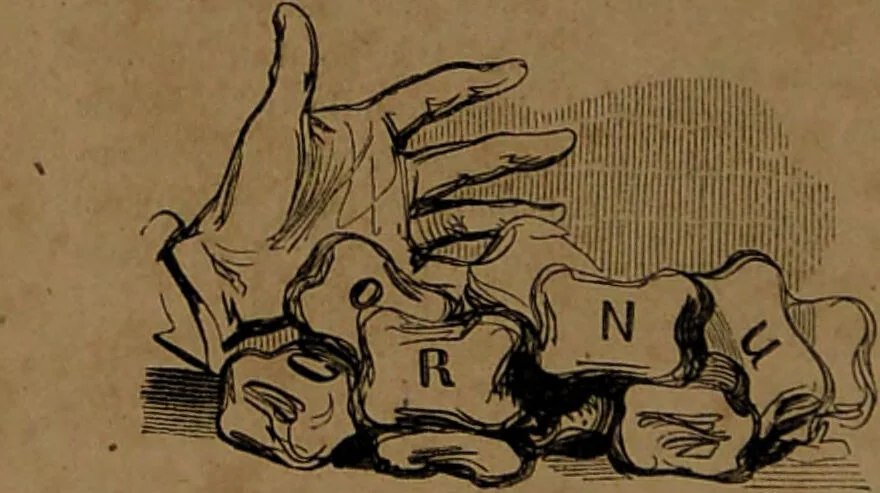 An illustration from L'art de connaître l'avenir par la chiromancie, les horoscopes, les divinations anciennes, le marc de café, etc. / Par Johannès Trismégiste [i.e. Lorambert]. Orné de 101 figures., 1843, leaf 14