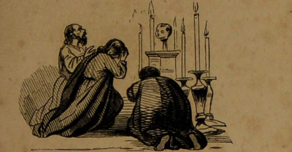 An illustration from L'art de connaître l'avenir par la chiromancie, les horoscopes, les divinations anciennes, le marc de café, etc. / Par Johannès Trismégiste [i.e. Lorambert]. Orné de 101 figures., 1843, leaf 45