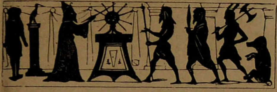 An illustration from L'art de connaître l'avenir par la chiromancie, les horoscopes, les divinations anciennes, le marc de café, etc. / Par Johannès Trismégiste [i.e. Lorambert]. Orné de 101 figures., 1843, leaf 53