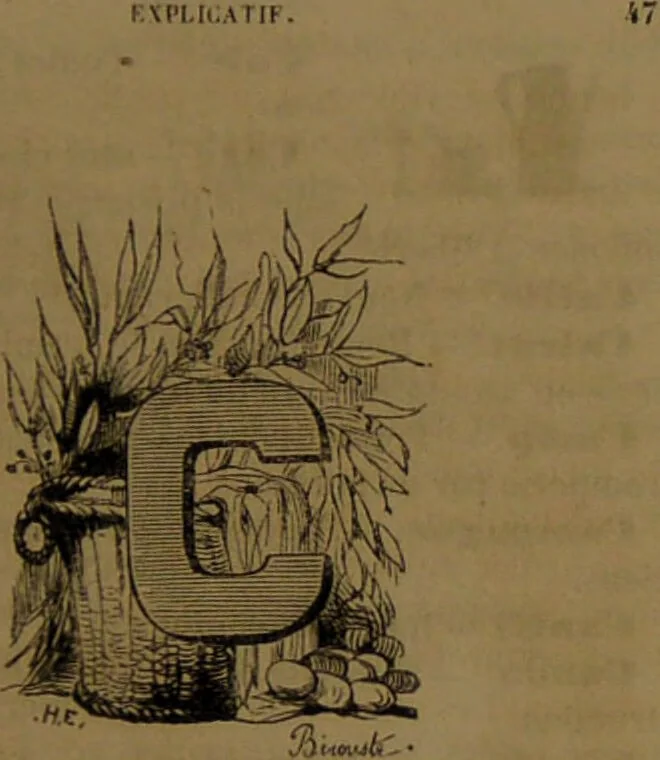 An illustration from L'art d'expliquer les songes, ou, Signification détaillé de tous les songes, visions, rêves, apparitions : précédé de l'histoire des rêves célèbres dont le sens s'est réalisé / Par Johannès Trismégiste [i.e. Lorambert]. Orné des 130 figures., 1845, leaf 47