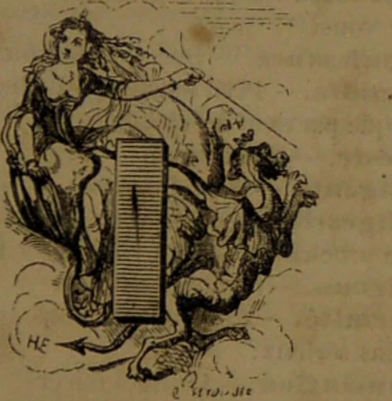 An illustration from L'art d'expliquer les songes, ou, Signification détaillé de tous les songes, visions, rêves, apparitions : précédé de l'histoire des rêves célèbres dont le sens s'est réalisé / Par Johannès Trismégiste [i.e. Lorambert]. Orné des 130 figures., 1845, leaf 85