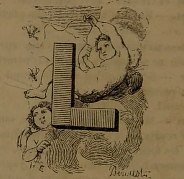 An illustration from L'art d'expliquer les songes, ou, Signification détaillé de tous les songes, visions, rêves, apparitions : précédé de l'histoire des rêves célèbres dont le sens s'est réalisé / Par Johannès Trismégiste [i.e. Lorambert]. Orné des 130 figures., 1845, leaf 90