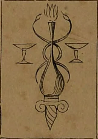 An illustration from L'art de tirer les cartes : révélations complètes sur les destinées au moyen des cartes et des tarots d'après les méthodes les plus certaines, suivis d'un jeu des patiences / par Johannès Trismégiste [i.e. Lorambert]. Orné de 150 figures., 1845, leaf 102