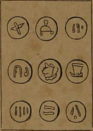 An illustration from L'art de tirer les cartes : révélations complètes sur les destinées au moyen des cartes et des tarots d'après les méthodes les plus certaines, suivis d'un jeu des patiences / par Johannès Trismégiste [i.e. Lorambert]. Orné de 150 figures., 1845, leaf 112