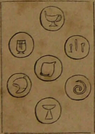 An illustration from L'art de tirer les cartes : révélations complètes sur les destinées au moyen des cartes et des tarots d'après les méthodes les plus certaines, suivis d'un jeu des patiences / par Johannès Trismégiste [i.e. Lorambert]. Orné de 150 figures., 1845, leaf 113